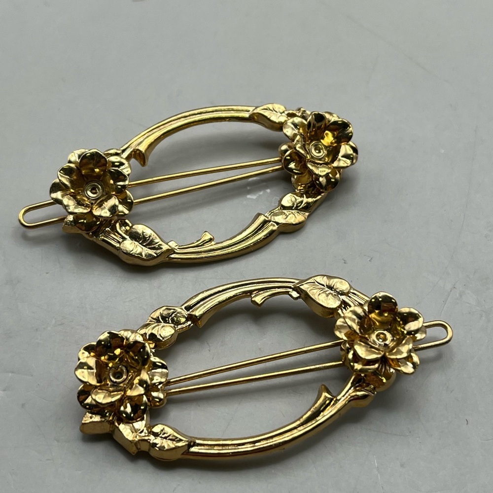Elegant Vintage Hair Accessories Set with Gold and green Accents-Retro Style - Picture 3 of 6